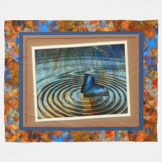 Blauwe vlinder ripple fotografie afdrukken fleece deken (Voorkant (Horizontaal))