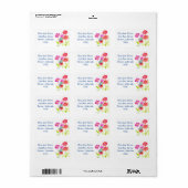 Blauwe Vlinder Rode Klaproos Waterverf Bloemen Etiket (Full Sheet)