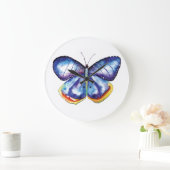 Blauwe vlinder ronde (grote wandklok) grote klok (Huis)