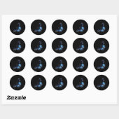 Blauwe vlinder ronde sticker (Vel)