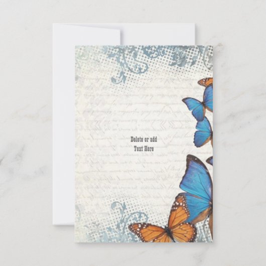 Blauwe vlinder RSVP (Achterkant)