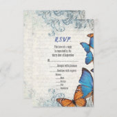 Blauwe  vlinder RSVP (Voorkant / Achterkant)