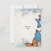 Blauwe vlinder RSVP Kaartje (Achterkant)
