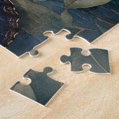 Blauwe vlinder rust op gebladerte legpuzzel (Zijkant)