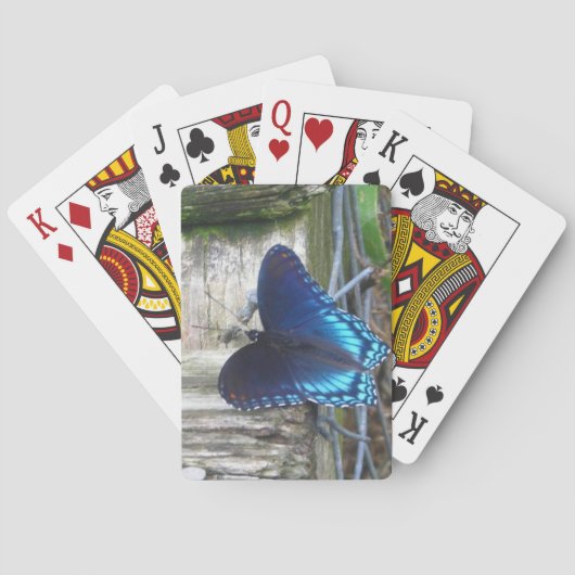 Blauwe Vlinder Rustend Speelkaarten (Achterkant)