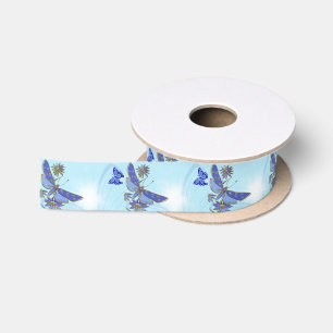 Blauwe Vlinder Satijnen Lint