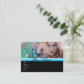 BLAUWE VLINDER SCHOONHEID MAKE-UP ARTIEST monogram Visitekaartje (Staand voorkant)