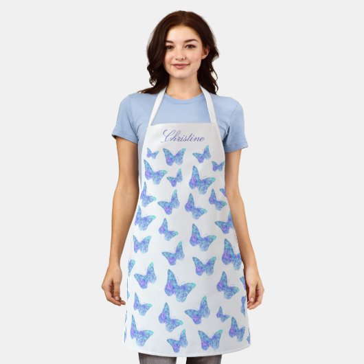 blauwe vlinder schort (Gedragen)