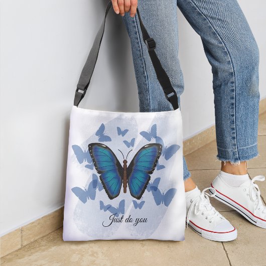 Blauwe vlinder - Schoudertas Crossbody Tas