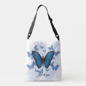 Blauwe vlinder - Schoudertas Crossbody Tas (Achterkant)