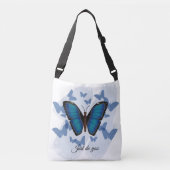 Blauwe vlinder - Schoudertas Crossbody Tas (Voorkant)