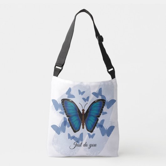 Blauwe vlinder - Schoudertas Crossbody Tas (Voorkant)