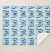 Blauwe vlinder sherpa deken (Voorkant (horizontaal))