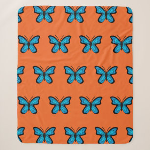 Blauwe Vlinder Sherpa Deken