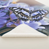 Blauwe vlinder sherpa deken (3/4)