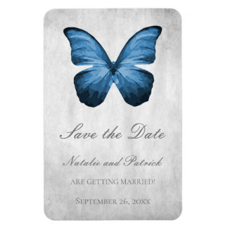 Blauwe vlinder Sla de datum magneet op