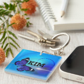 Blauwe vlinder sleutelhanger (Voorkant Rechts)