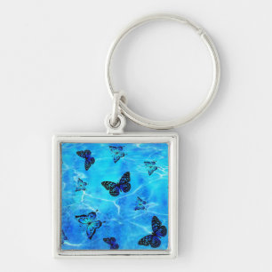 Blauwe Vlinder Sleutelhanger