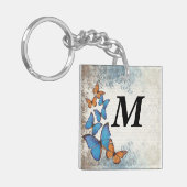 Blauwe vlinder sleutelhanger (Voorkant Links)