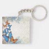 Blauwe vlinder sleutelhanger (Achterkant)