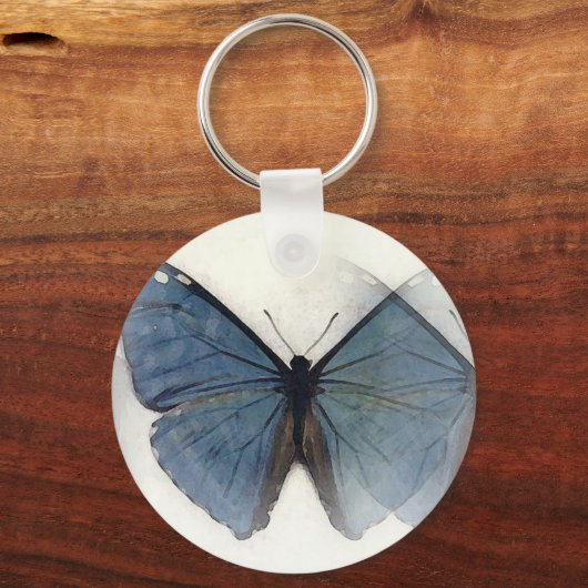 Blauwe vlinder sleutelhanger (Voorkant)