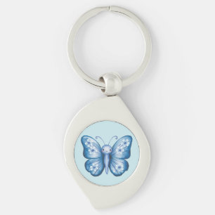 Blauwe vlinder sleutelhanger