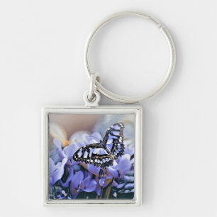 Blauwe vlinder sleutelhanger