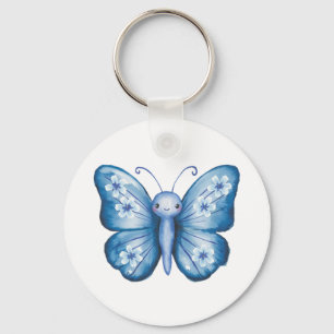 Blauwe vlinder sleutelhanger