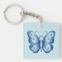 Blauwe vlinder sleutelhanger