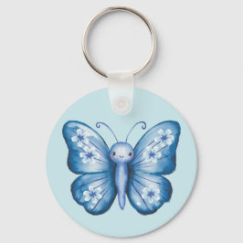Blauwe vlinder sleutelhanger