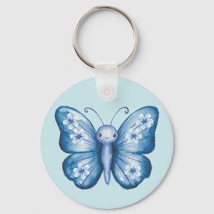 Blauwe vlinder sleutelhanger
