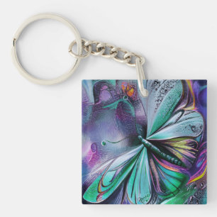 Blauwe Vlinder Sleutelhanger
