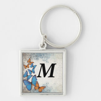 Blauwe vlinder sleutelhanger