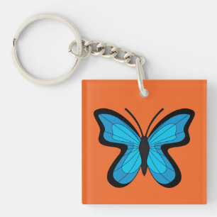 Blauwe Vlinder Sleutelhanger