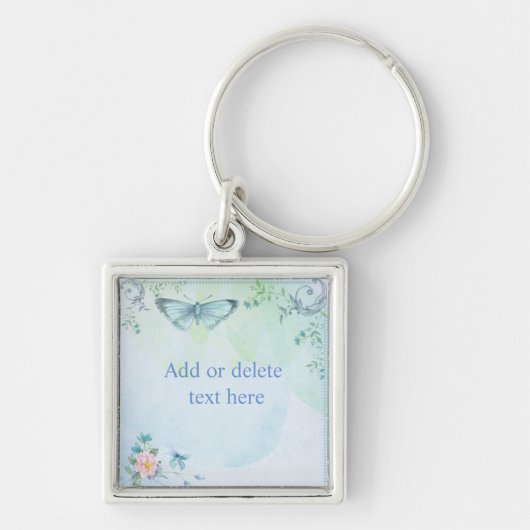 Blauwe vlinder sleutelhanger (Voorkant)