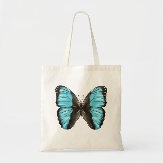 Blauwe vlinder snijkunst tote bag (Voorkant)