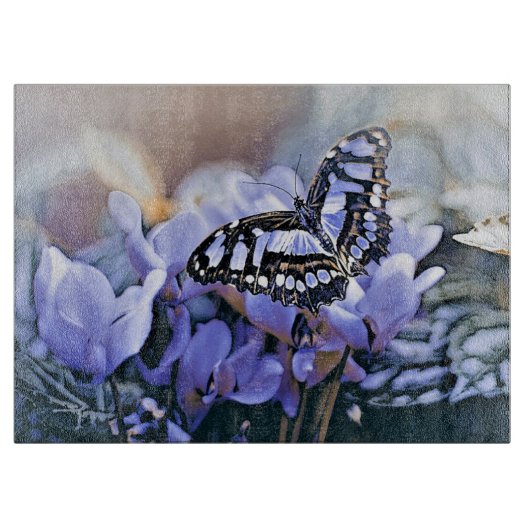 Blauwe vlinder snijplank (Voorkant)