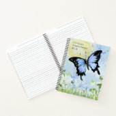 Blauwe Vlinder Spiraal Notebook Notitieboek (Binnen)