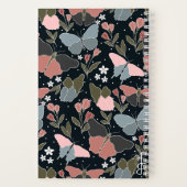 Blauwe vlinder spiraal notitieboek | Schattige tij (Achterkant)