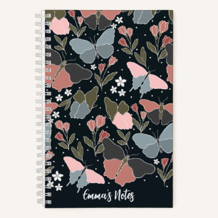 Blauwe vlinder spiraal notitieboek   Schattige tij