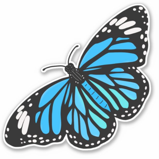 Blauwe vlinder sticker (Voorkant)