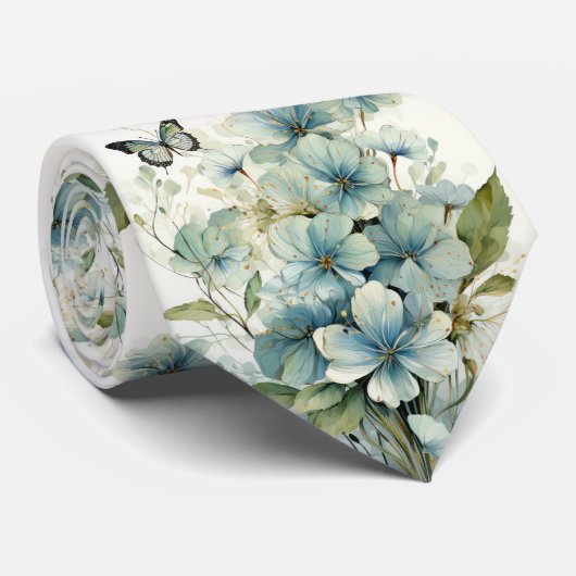 Blauwe vlinder stropdas (Opgerold)