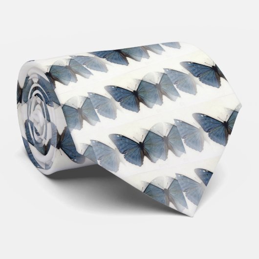 Blauwe vlinder stropdas (Opgerold)