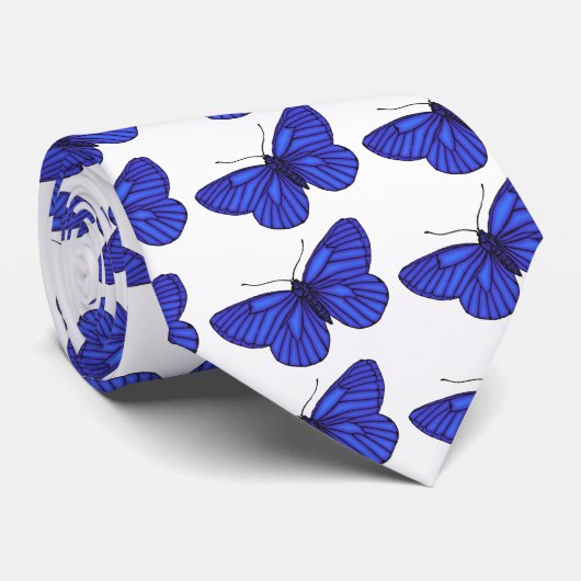 Blauwe vlinder stropdas (Opgerold)