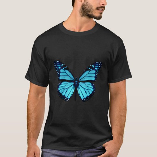 Blauwe vlinder - t-shirt (Voorkant)