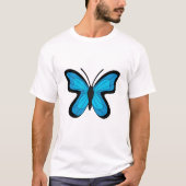 Blauwe vlinder t-shirt (Voorkant)