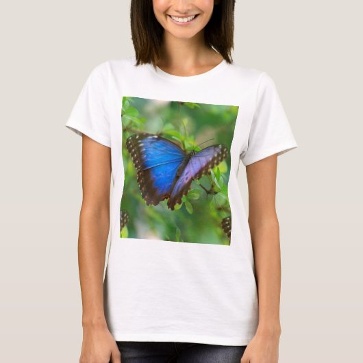 Blauwe vlinder t-shirt (Voorkant)