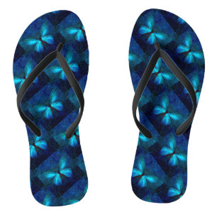Blauwe vlinder teenslippers