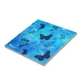 Blauwe vlinder tegeltje (Zijkant)