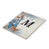 Blauwe vlinder tegeltje (Zijkant)